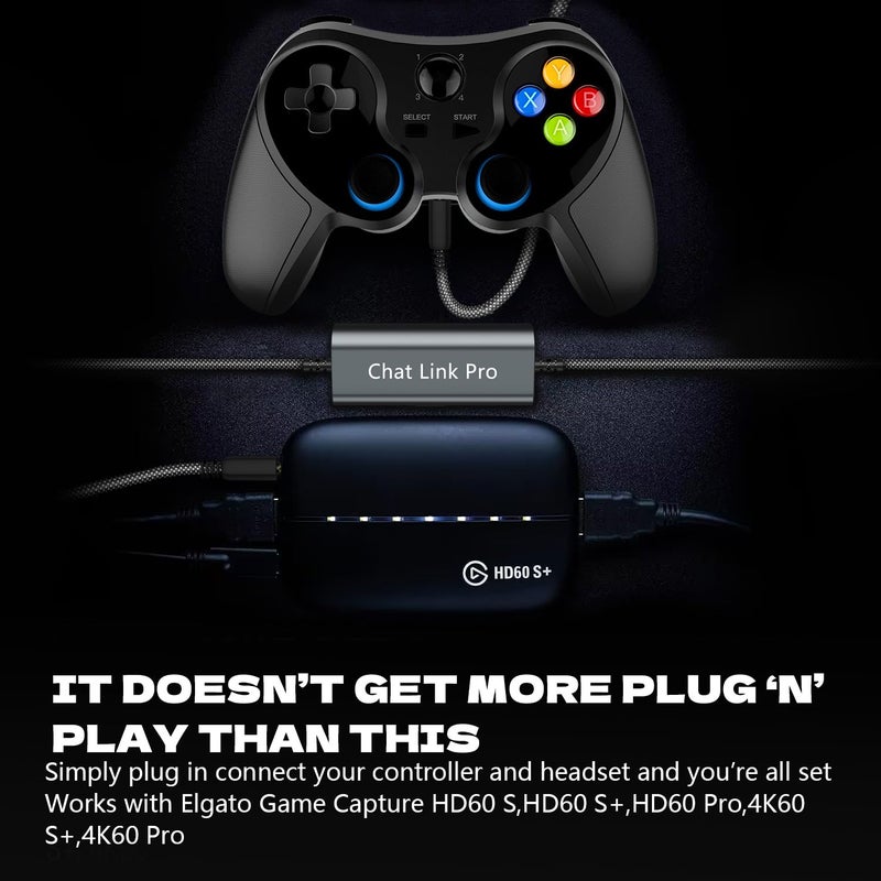 LecLooc Chat Link Pro Cable for Elgato HD60 S/S+, HD 60 PRO, 4K 60 PRO, HD60 X Gaming Capture Card, Chat Audio Cable Adapter for Nintendo Switch Xbox One PS4 PS5 with Isolator (6.6FT) (Grey) - Image 5